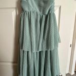 Tiered Light Teal Midi Dress Size L Photo 0