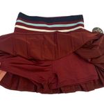 Jolie and Joy Women's Pleated Tennis Skirt L Burgundy Striped Waistband Red Size L Photo 2