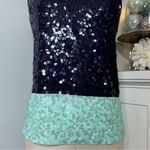 J.Crew Sequin Colorblock Tank Top Blue Green Sleeveless Style XS Photo 4