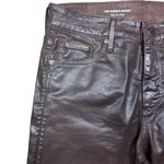 AG Adriano Goldschmied NWOT Women's Farrah Skinny Pants Leatherette Brown 27 Photo 3