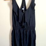 American Eagle Outfitters Black Short Dress Womens Size Small Ruffle Cinch Waist Photo 0