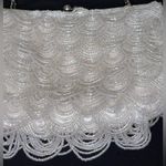 Beaded Evening Party Wedding White Handbag Purse Chain Strap Kiss Lock Closure Photo 9