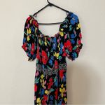 RIXO for target bright colorful floral off the shoulder maxi dress 24W/26W plus Blue Photo 3
