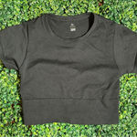 Aerie Offline Black Workout Cropped Top Size Medium Photo 0