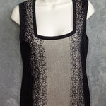 Belldini‎ Sweater Women Medium Sleeveless Black Beige Square Neck Photo 0