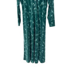 Vintage LL Bean Velour Maxi Dress 8 Long Sleeve Button Front Cottagecore Green Photo 1