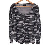 Lucky Brand Black/Grey Waffle Knit Camo Thermal Top Size S Photo 1