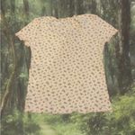 Brandy Melville White & Green Floral lettuce hem waffle tee -  Photo 1