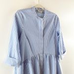 Tuckernuck Striped 3/4 Sleeve Royal Shirt Mini Dress Blue XS Photo 9