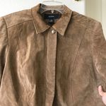 Alfani Zip Up Front Pocket Leather Suede Jacket Size Large Photo 3