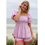 Simply Southern NWT Pink Ricrac trim Shorts women’s size small cotton Photo 4