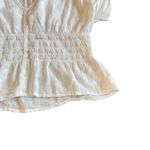 Madewell V-Neck Smocked-Waist Top Blouse Shirt Square Jacquard Print Size Small Photo 6