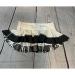 Black & White Mouillé Charlotte Ruffle Bikini Mini Skirt White Black Swimwear Size 12 NWT Photo 1