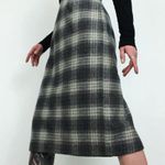 Vintage Pure Wool Plaid Midi Pencil Skirt | Size 26” Photo 3