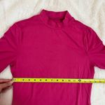 SheIn Barbiecore Pink Mock Neck Quarter Sleeve T-Shirt Size Medium Photo 6