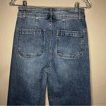 Oak Oat New York High Rise Square Pocket Wide Leg Raw Hem Denim Jeans Photo 7