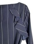 Banana Republic  Pin Striped Ruffle Accent Dress Navy Size XS Photo 3