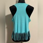 Miami Style EUC  Blue and Black Clearwater Beach Cropped Fringe Tank size large Photo 3