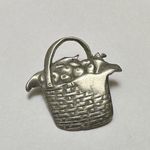 Longaberger  1982 Apple Fruit Basket Pewter Silver Tone Brooch Pins Photo 6