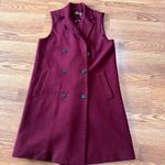 J. McLaughlin burgundy Nova Double Breasted Notch Collar Vest size XS Photo 8
