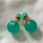 Christian Dior Dior DIORIVIERA DIOR TRIBALES EARRINGS Gold-Finish Metal Aquamarina Resin Pearl Photo 1