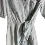 Veronica Beard  Hensley Light Blue Ruched Tie Waist Denim Shirt Dress Size 2 Photo 9