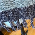 Bandolino  Denim Acrylic Poncho Womens PM  Sweater Purple Gray Stripe Cowl Neck Photo 7