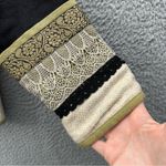 Coldwater Creek  Jacket Linen Cotton Blend Embroidered Boho‎ Art Floral Crochet M Photo 5