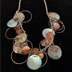 Brown/blue/silver necklace and earrings set Blue Photo 1