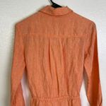 Serena & Lily  Margot Shirt Dress Womens Orange Linen Button Up Tie Waist Travel Photo 8
