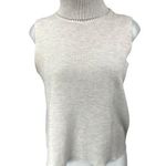 ZARA Light Gray Sleeveless Turtleneck Foldover Knit Tank Sweater Vest Top Size M Photo 0