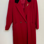 Vintage Forecaster of Boston Red Wool Overcoat 1990s Pin, Black Velvet C… Size 16 Photo 0