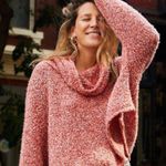 Free People BFF Cowl Neck Oversized Boxy Cozy Sweater: Scarlet Flame Red Photo 4