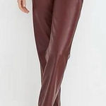 Madewell Burgundy Faux Leather The Perfect Vintage Straight Jean Size 32 Photo 0