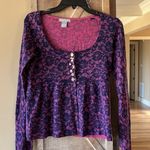 Delia's Romantic Sweater Vintage Purple Peplum Top Sweater Cardigan Womens M Photo 11