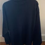 Tweeds navy 100% cotton minimalist contemporary casual turtleneck top, size XL Blue Photo 5
