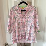 Roberta Roller Rabbit  Long Sleeve Blouse Size Medium Color Pink White Photo 0