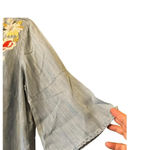 Tribal Jeans bohemian blouse lace v neck M embroydered cowgirl core Blue Size M Photo 2