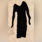 ALC Frank NWOT A.L.C. Off the shoulder long sleeves Ruched Jersey black Midi-Dress sz XS Photo 8