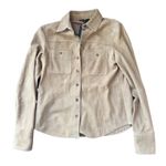Banana Republic  Suede Button Front Trucker Jacket Tan XS Genuine Goat Suede NWT Photo 0