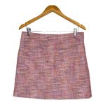 Loft  Pink Tweed Pocket Shift Mini Skirt Pockets Career Casual Women Size‎ 10P Photo 3