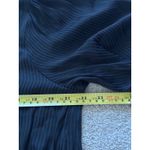 Free People  Pinstripe Button Down Shirt Wide Cuff Navy Blue Photo 4