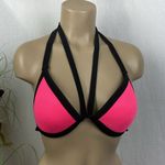 Victoria's Secret Victoria’s Secret Pink Black & Pink Colorblock Bikini Bathing Suit Swim Top M Photo 0