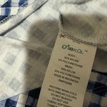 IBKUL Gingham Check Long Sleeve Mock Neck Top Golf Active UPF 50+ Size Large Blue Photo 4