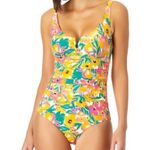 Anne cole V Wire One Piece Swim Suit in Sunshine Floral XS Photo 0