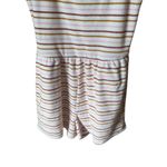 BP Striped Sleeveless Ribbed Knit Romper Cream Pink Mustard One Piece Y2K Small Photo 3