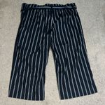 J. Jill Emilie‎ Linen Stretch Paperbag Cropped Wide Leg Pant Black Stripe 3X Photo 4