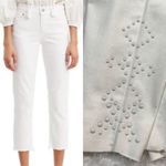 Levi's  711 Women's White Studded Mid Rise Skinny‎ Ankle Jeans Light Wash 12 New Photo 1