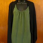Delirious Black & Green Long Sleeve Dress with Attached Over Sweater Photo 4