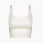 Aritzia x Wilfred Shine Bustier Satin Crop Top XS White Photo 2